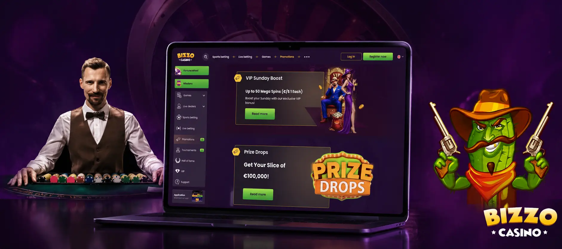 Registracija in prijava v Bizzo Casino